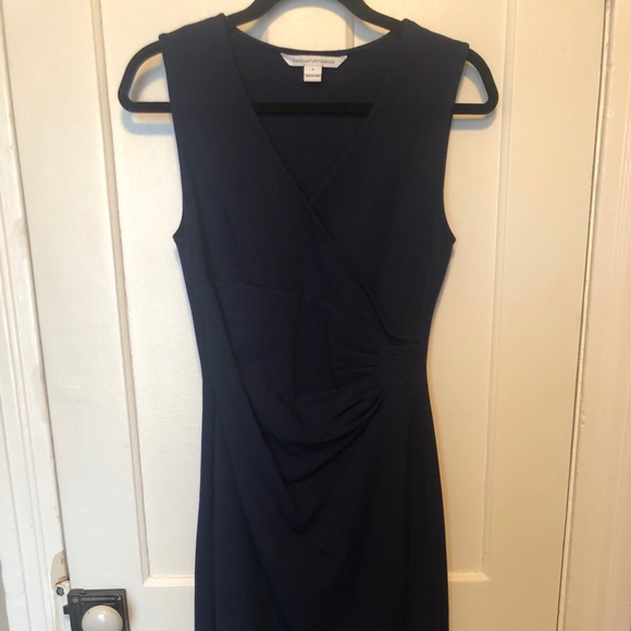 DVF Purple dress with faux-wrap front. - Picture 1 of 5